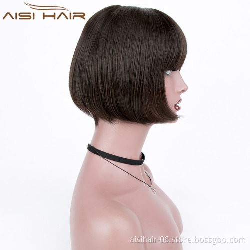 Aisi Hair Top Quality Grade 8a Japan Human Hair Wig , Short Hairstyles for Black Women
